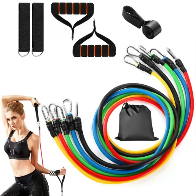 Resistance Premium Resistance Bands Set – 11pcs with Handles, Door Anchor & Carry Bag Bands Set