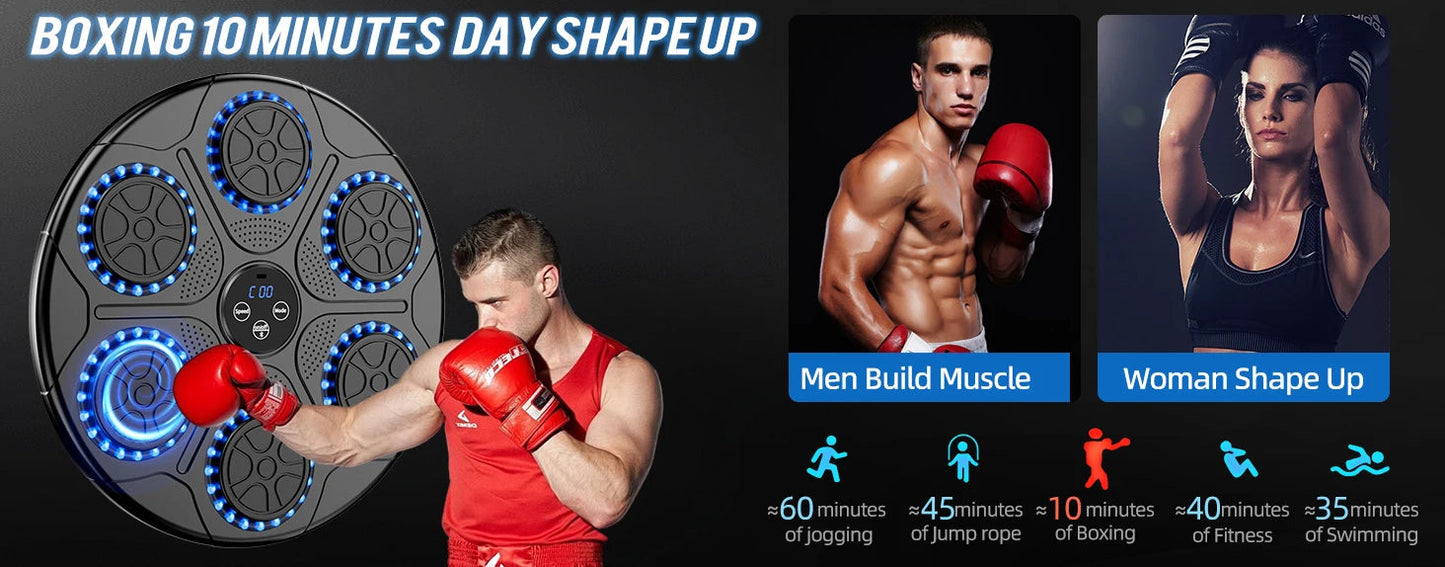 New Music Boxing Machine Smart Bluetooth Wall Mounted Music Boxing Trainer Gym Home Electronic Boxing Target Punching Equipment Champions Clubs