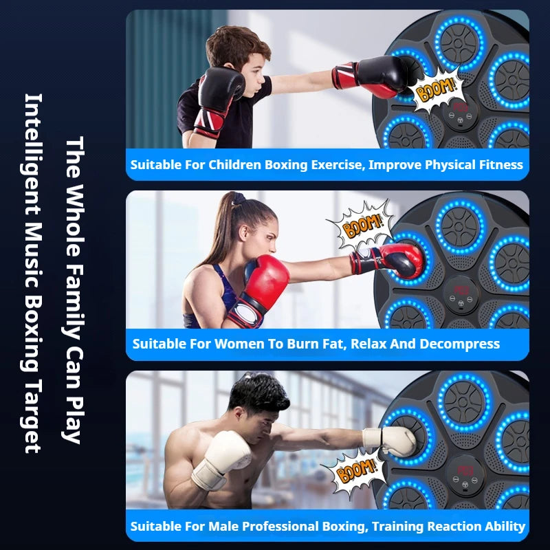 New Music Boxing Machine Smart Bluetooth Wall Mounted Music Boxing Trainer Gym Home Electronic Boxing Target Punching Equipment Champions Clubs