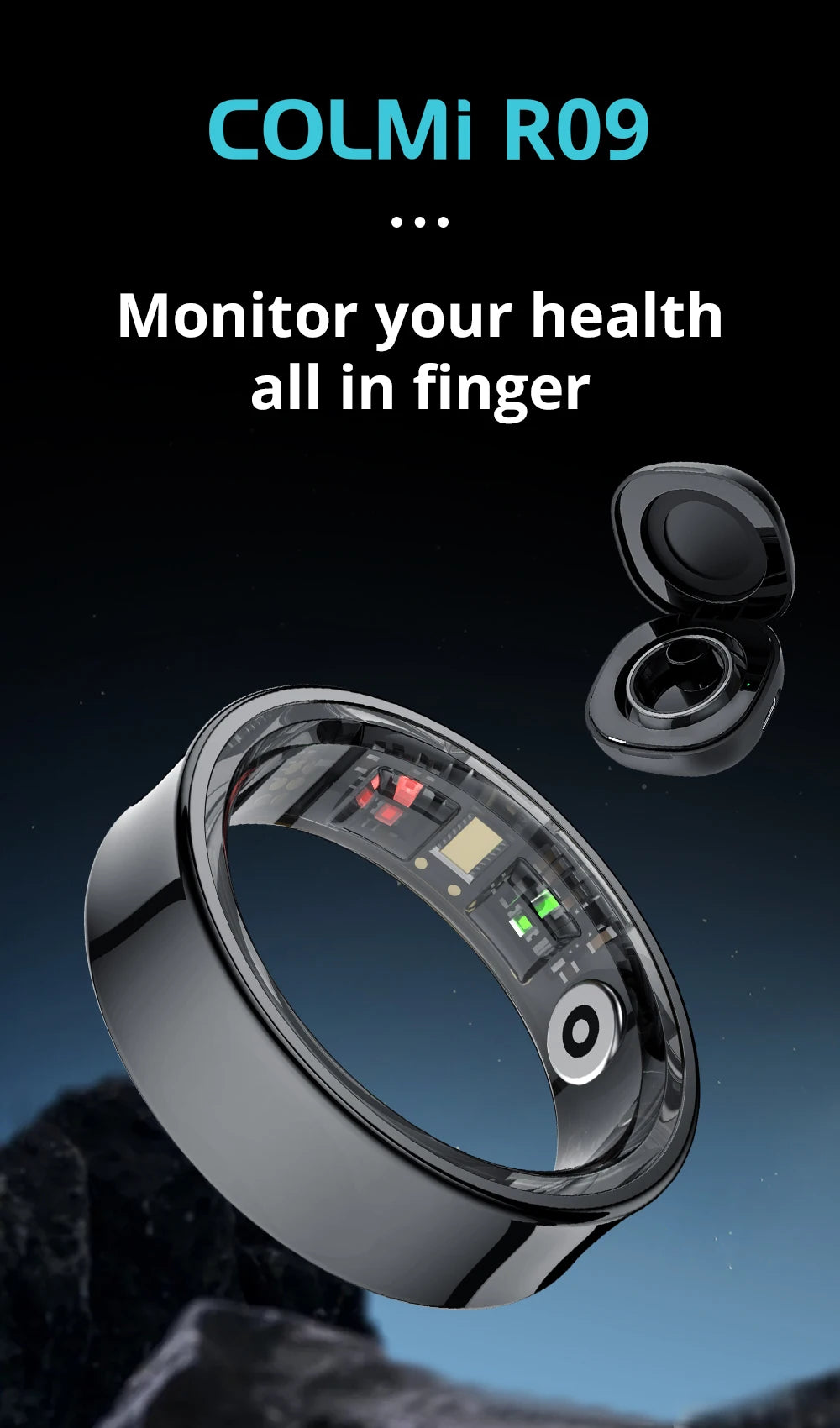 COLMI R09 Smart Ring – Body Temperature, Health & Sleep Monitor