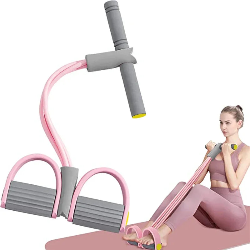 Resistance Bands 4-Tube Yoga Pedal Puller Resistance Band Elastic Pull Rope Fitness Equipment for Abdomen Waist Arm Training Champions Clubs