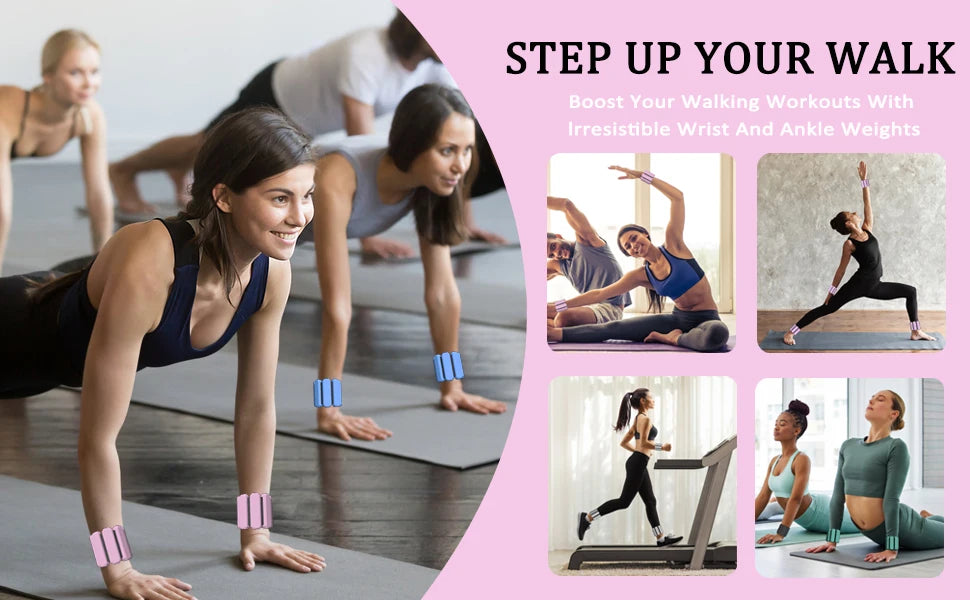 Wrist & Ankle Weights for Women & Men – Adjustable Arm & Leg Weighted Bracelets for Yoga, Running, Cardio & Gym Workouts