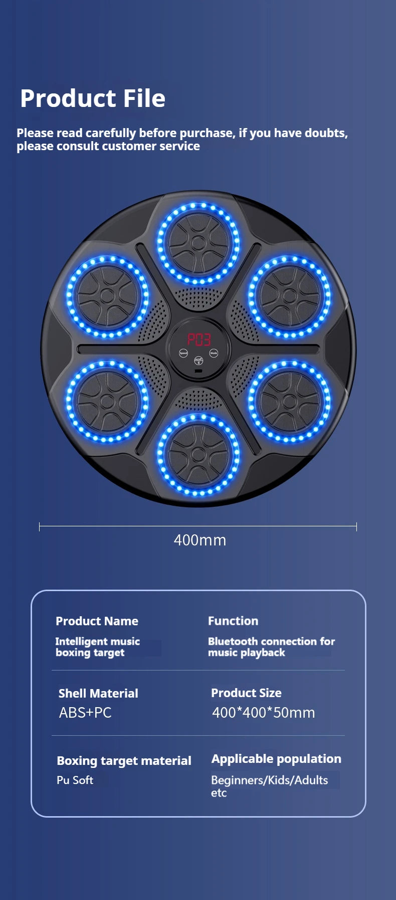 New Music Boxing Machine Smart Bluetooth Wall Mounted Music Boxing Trainer Gym Home Electronic Boxing Target Punching Equipment Champions Clubs