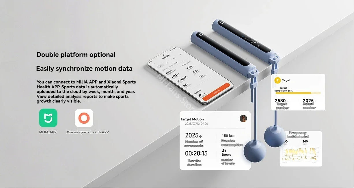 Xiaomi Mijia Smart Jump Rope 2 Bluetooth Fitness Weight Loss Exercise Counting Gravity Ball Skipping Fat Burning For Mihome APP