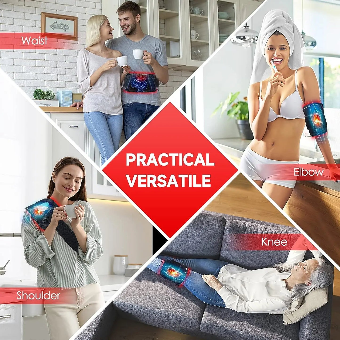 60 LEDs Red&Infrared Light Therapy Belt 850nm 660nm Back  Burn Fat Wrap Slimming Machine Waist Heat Pad Full Body