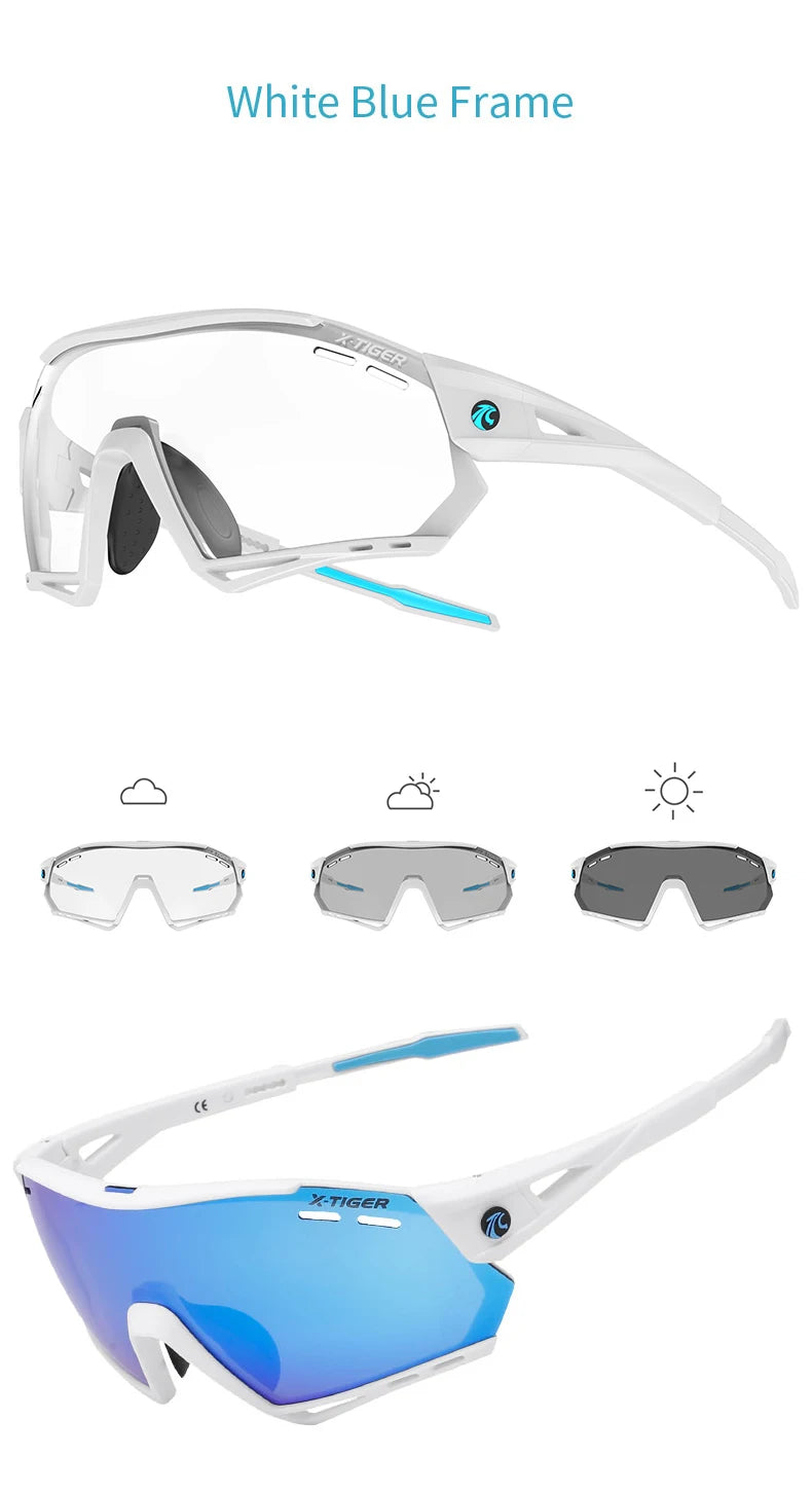 X-TIGER Cycling Glasses – 5 Lens Polarized Sports Sunglasses for Men & Women