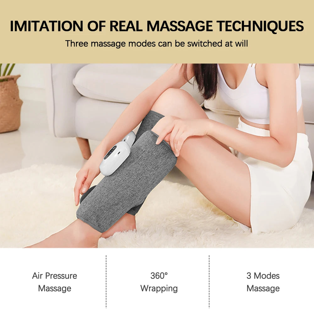 Electric Leg Massager Wireless Rechargeable Air Compression Calf Massage – 360° Air Pressure for Muscle Relaxation