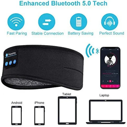 Bluetooth Sleep Headband Headphones – Wireless Music Sleep Mask for Sports, Travel & Relaxation