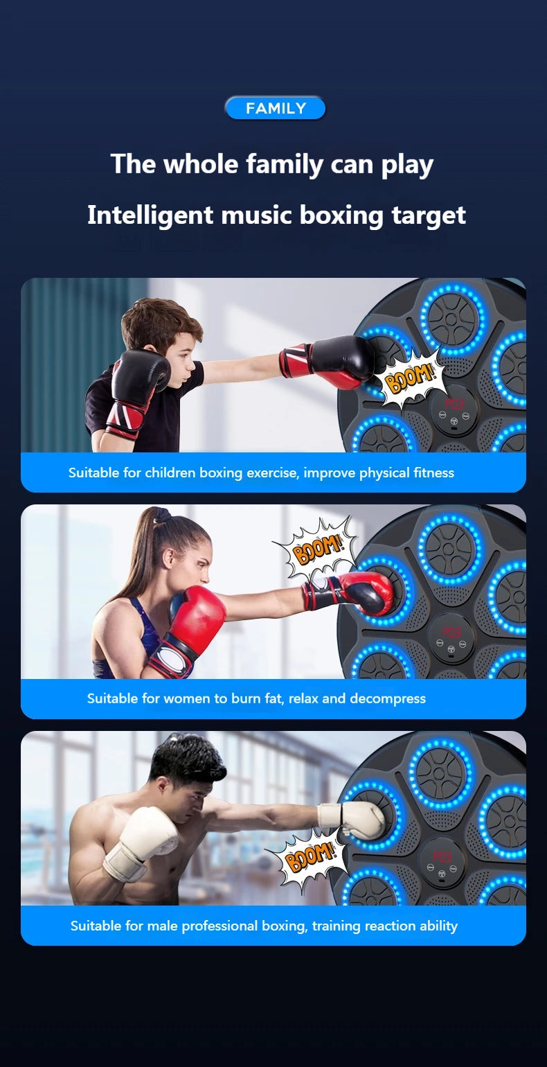 New Music Boxing Machine Smart Bluetooth Wall Mounted Music Boxing Trainer Gym Home Electronic Boxing Target Punching Equipment Champions Clubs