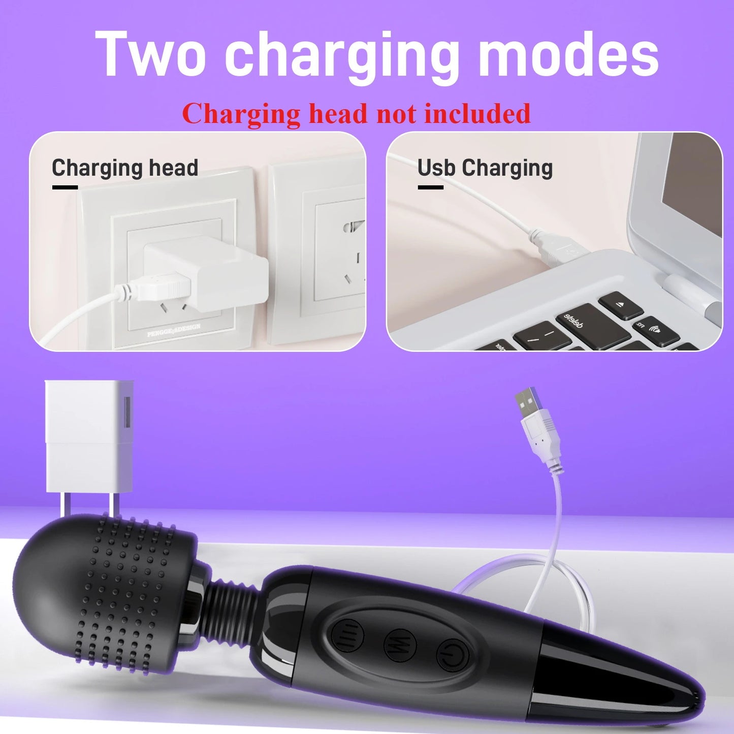 Electric Massager Stick – 8 Intensity Levels & 20 Vibration Modes for Full Body Relaxation