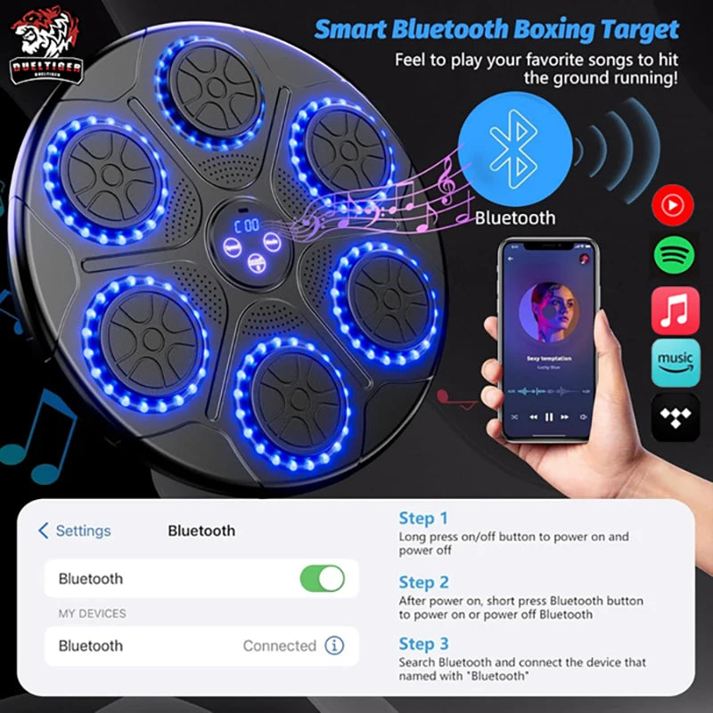 New Music Boxing Machine Smart Bluetooth Wall Mounted Music Boxing Trainer Gym Home Electronic Boxing Target Punching Equipment Champions Clubs
