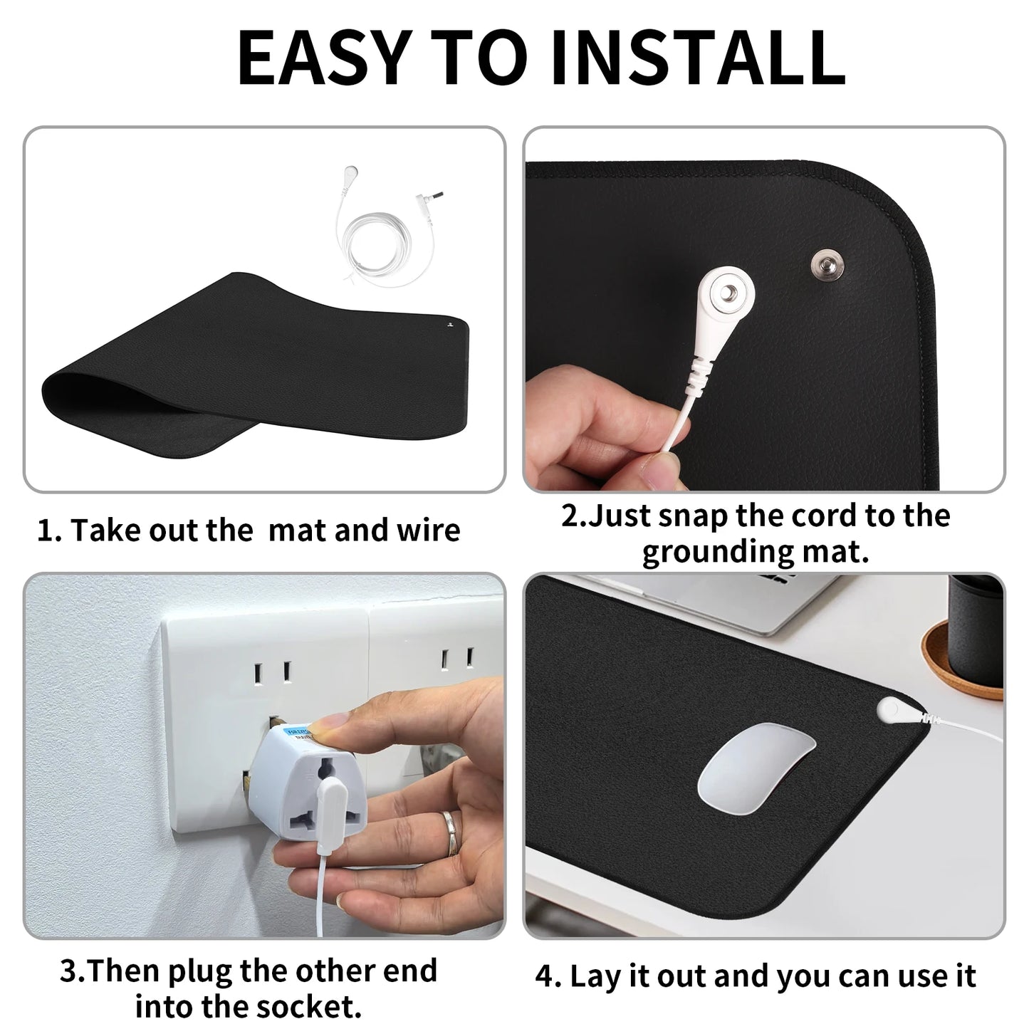 Grounding Mat Earth Connected Therapy – EMF Protection & Recovery Yoga Mat for Better Sleep, Energy, and Foot Therapy