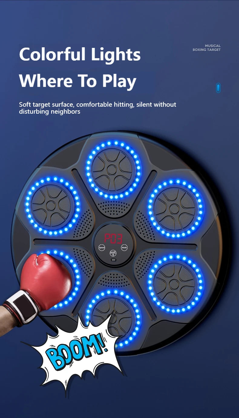 New Music Boxing Machine Smart Bluetooth Wall Mounted Music Boxing Trainer Gym Home Electronic Boxing Target Punching Equipment Champions Clubs