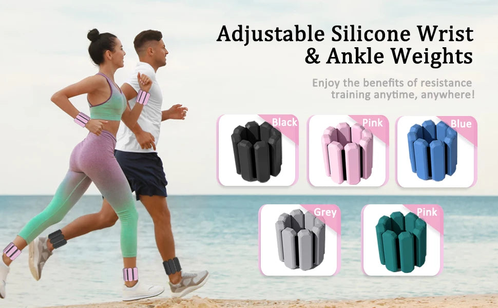 Wrist & Ankle Weights for Women & Men – Adjustable Arm & Leg Weighted Bracelets for Yoga, Running, Cardio & Gym Workouts