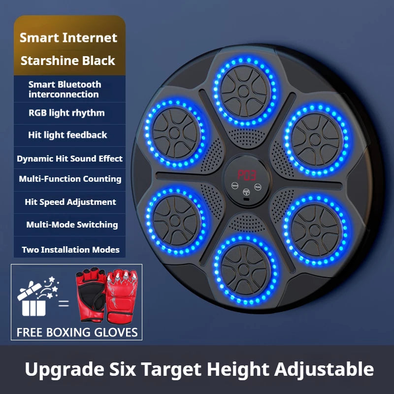New Music Boxing Machine Smart Bluetooth Wall Mounted Music Boxing Trainer Gym Home Electronic Boxing Target Punching Equipment Champions Clubs