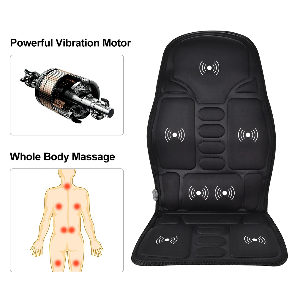 Electric Back Massager – Infrared Full-Body Massage Cushion with Heating & Vibration