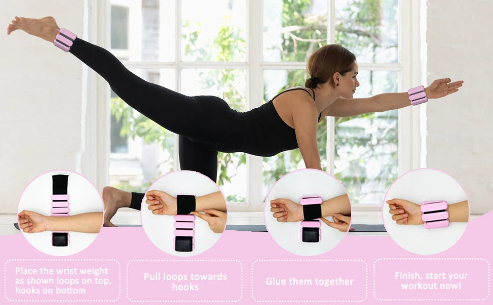 Wrist & Ankle Weights for Women & Men – Adjustable Arm & Leg Weighted Bracelets for Yoga, Running, Cardio & Gym Workouts