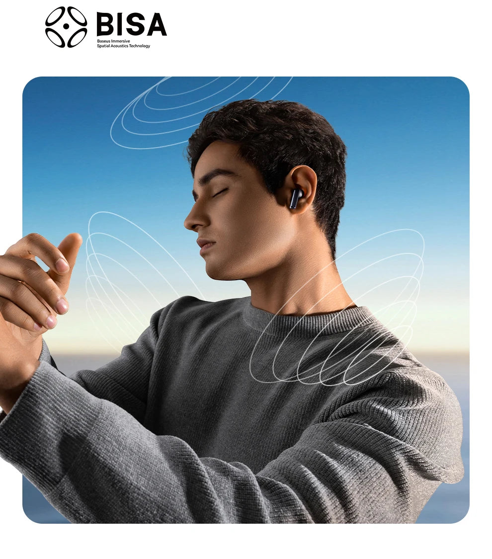 Baseus Bowie M2s ANC Sweatproof Earbuds – Bluetooth 5.3 Hybrid -48dB Noise Cancellation | 3D Spatial Audio | Wireless Headphones