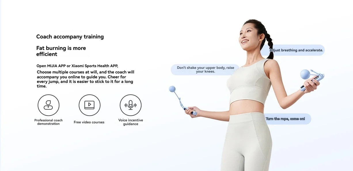 Xiaomi Mijia Smart Jump Rope 2 Bluetooth Fitness Weight Loss Exercise Counting Gravity Ball Skipping Fat Burning For Mihome APP