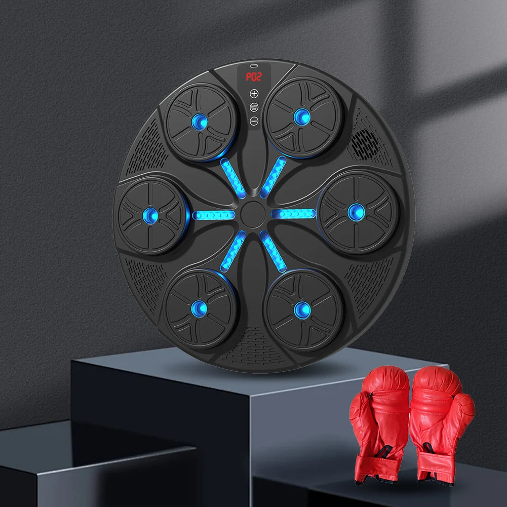Smart Bluetooth Music Boxing Machine – Wall-Mounted Punch Trainer with Lights & Sound