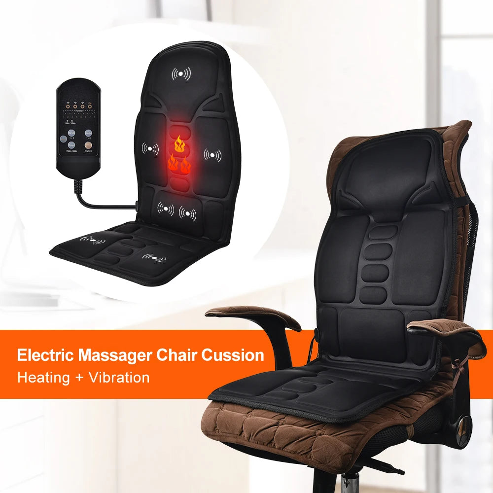 Electric Back Massager – Infrared Full-Body Massage Cushion with Heating & Vibration