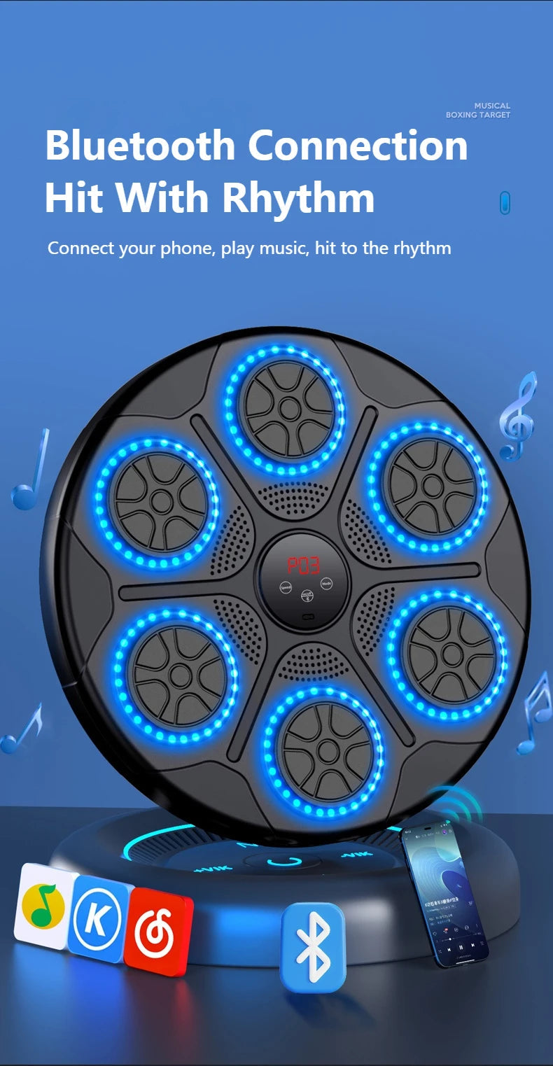 New Music Boxing Machine Smart Bluetooth Wall Mounted Music Boxing Trainer Gym Home Electronic Boxing Target Punching Equipment Champions Clubs