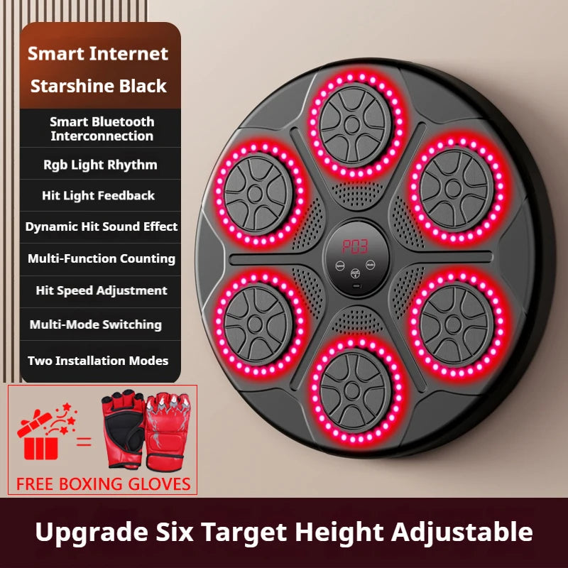 New Music Boxing Machine Smart Bluetooth Wall Mounted Music Boxing Trainer Gym Home Electronic Boxing Target Punching Equipment Champions Clubs