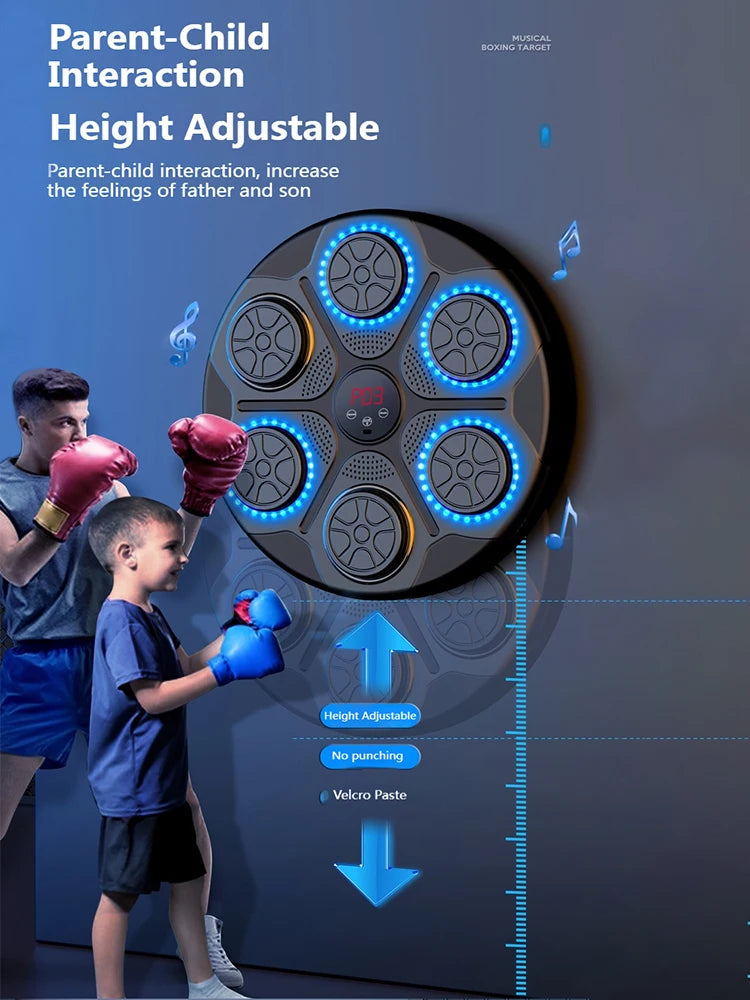 New Music Boxing Machine Smart Bluetooth Wall Mounted Music Boxing Trainer Gym Home Electronic Boxing Target Punching Equipment Champions Clubs