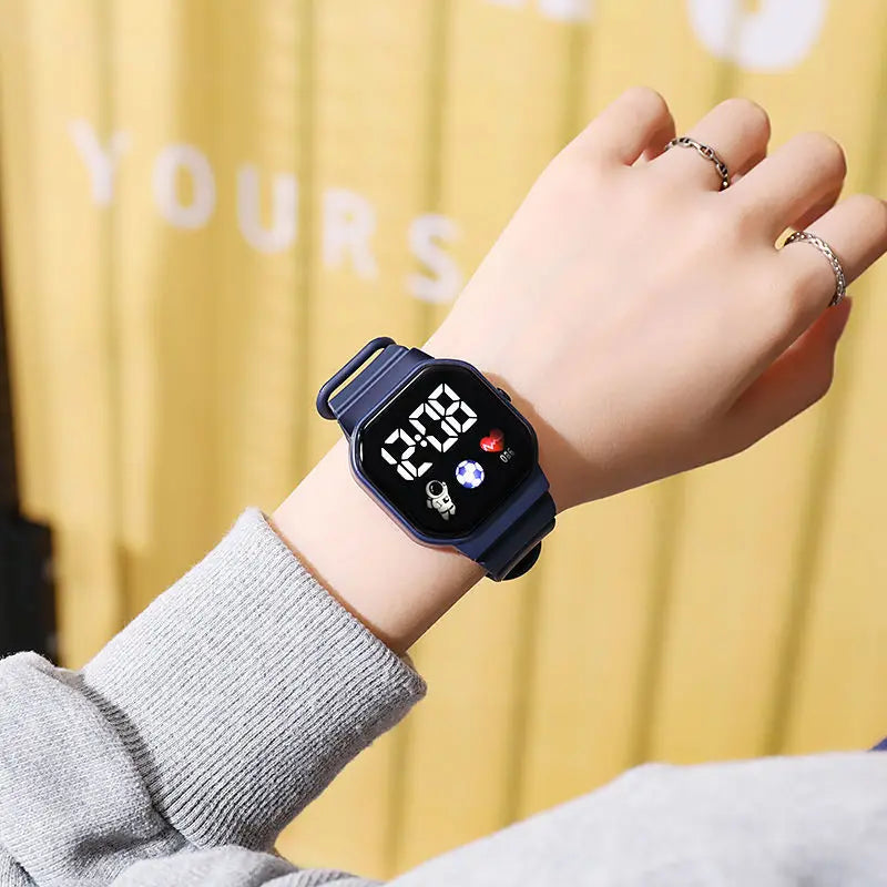 Kids Watch Sport LED Digital Watches Football Silicone Strap Waterproof Electronic Wristwatch for Children Boys Girls Gifts