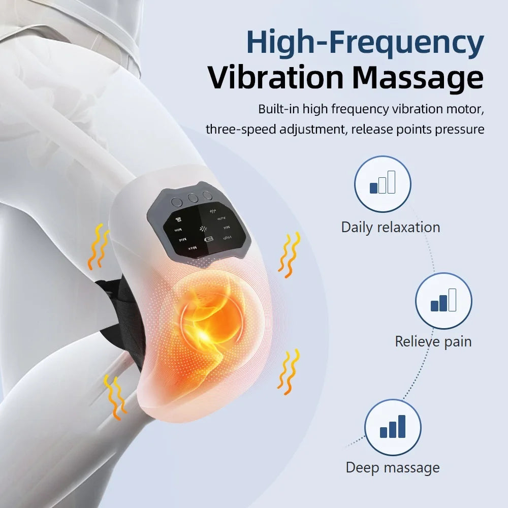Smart Hot Compress Knee Relaxing Massager – Infrared Laser Heat & Vibration Therapy
