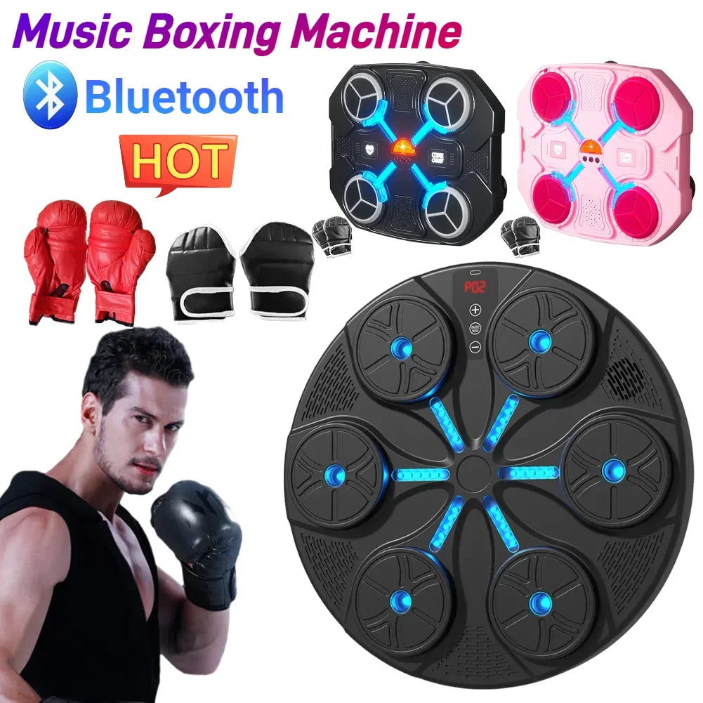 Smart Bluetooth Music Boxing Machine – Wall-Mounted Punch Trainer with Lights & Sound