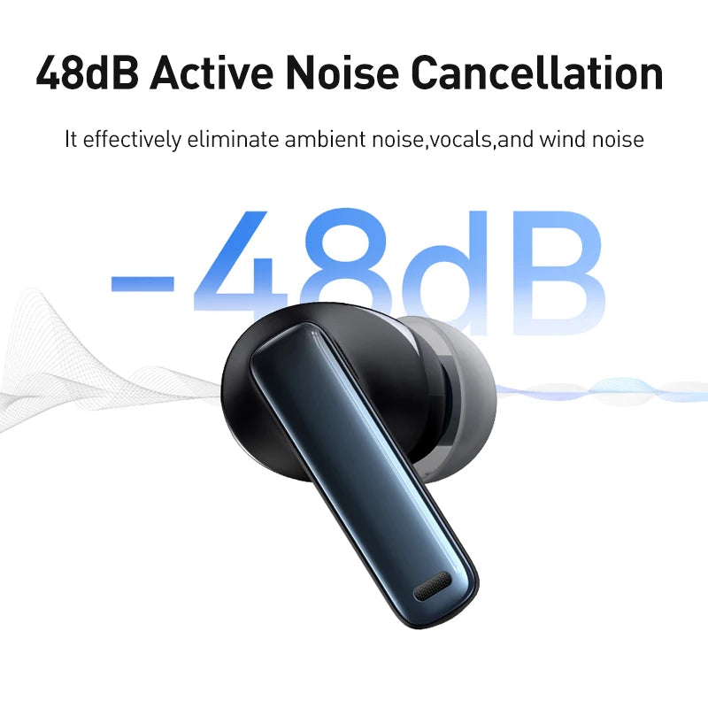 Baseus Bowie M2s ANC Sweatproof Earbuds – Bluetooth 5.3 Hybrid -48dB Noise Cancellation | 3D Spatial Audio | Wireless Headphones