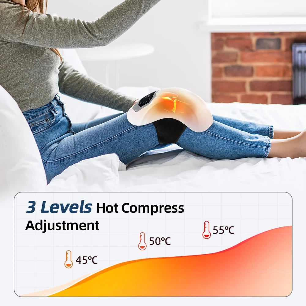 Smart Hot Compress Knee Relaxing Massager – Infrared Laser Heat & Vibration Therapy