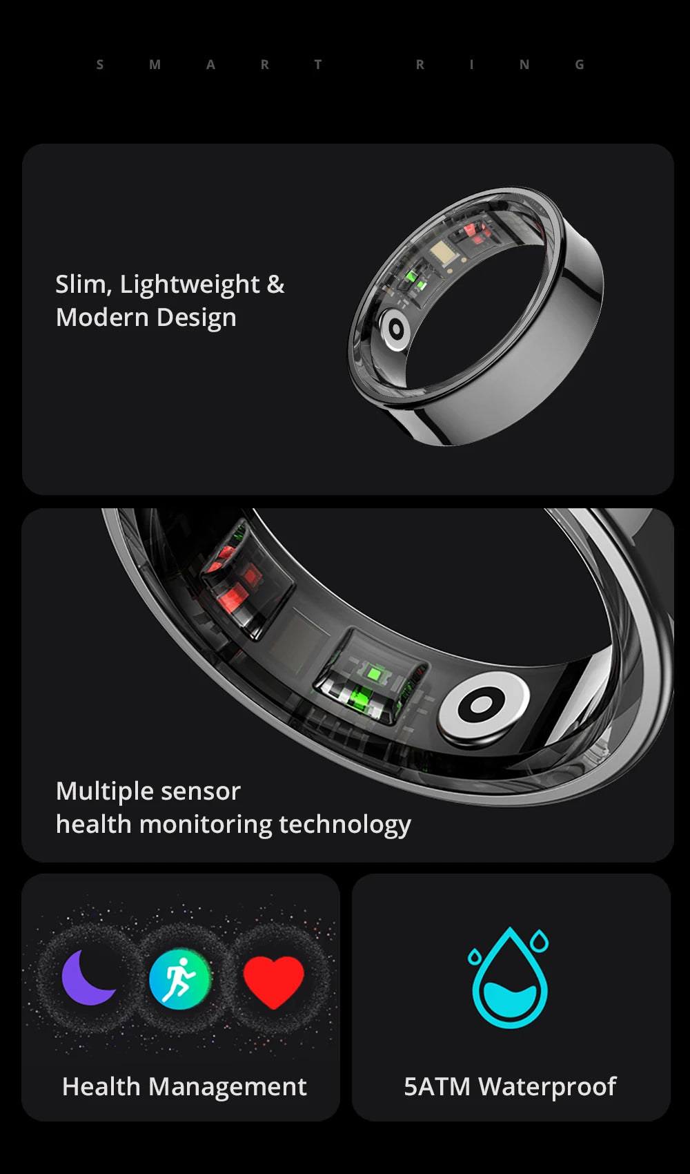 COLMI R09 Smart Ring – Body Temperature, Health & Sleep Monitor