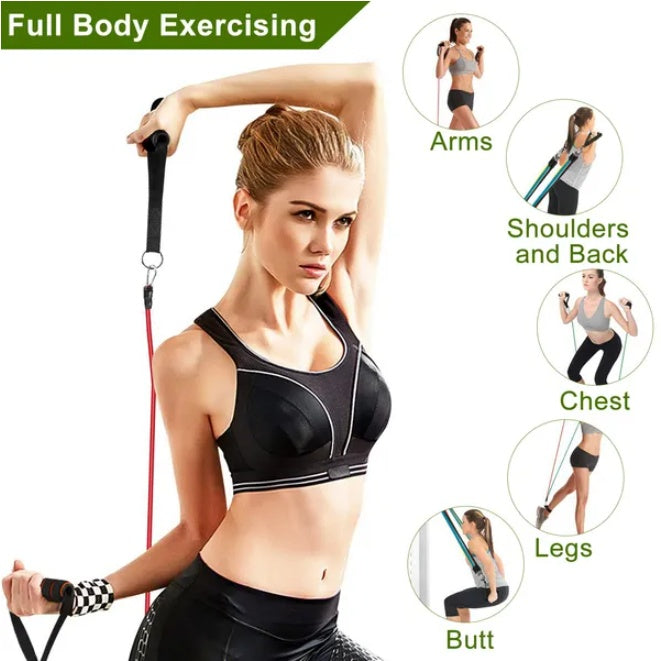 Resistance Premium Resistance Bands Set – 11pcs with Handles, Door Anchor & Carry Bag Bands Set
