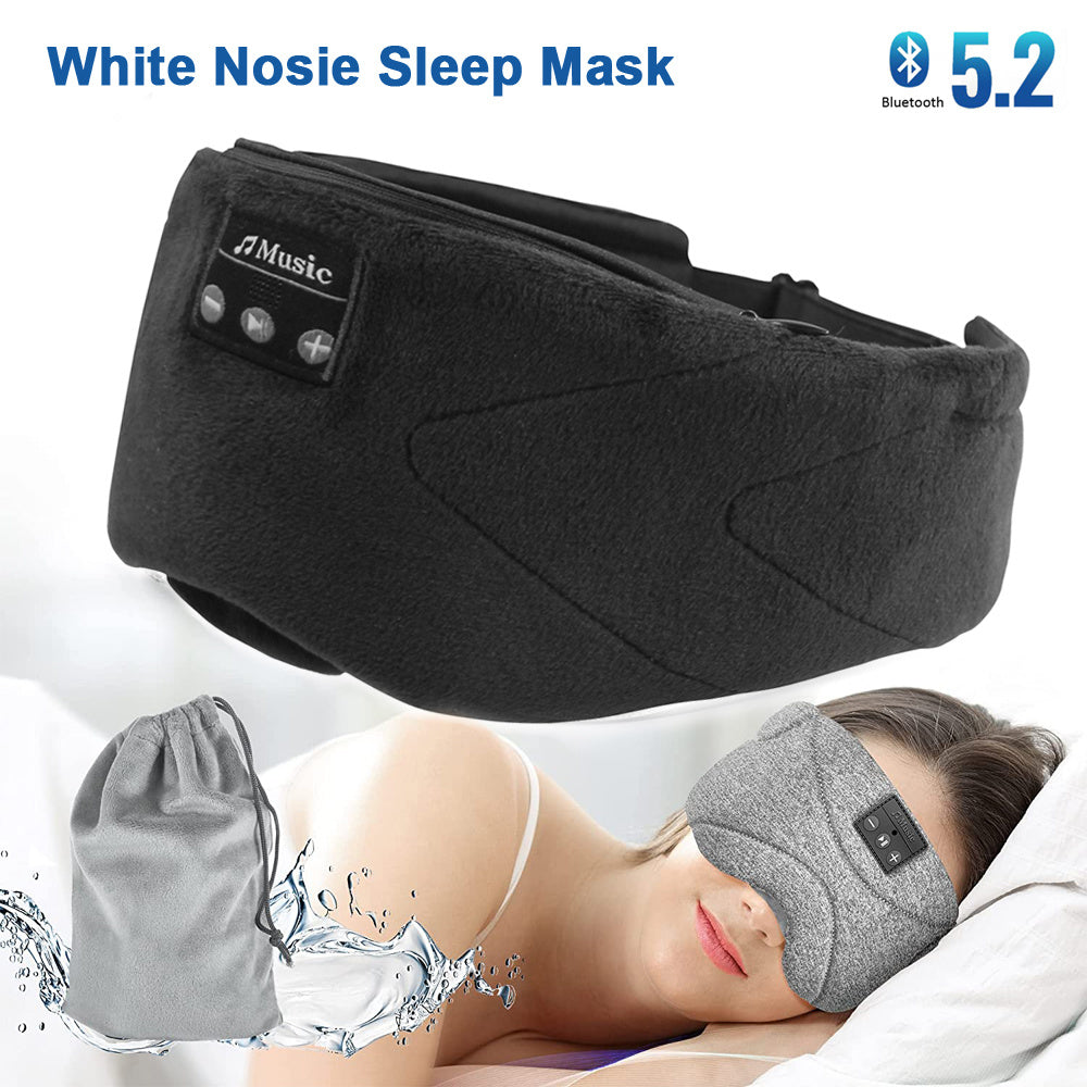 White Noise Bluetooth Sleep Eye Mask – Comfortable USB Rechargeable