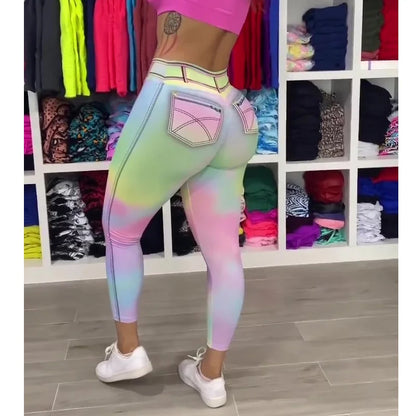 Style Meets Performance – Denim-Look Fitness Leggings