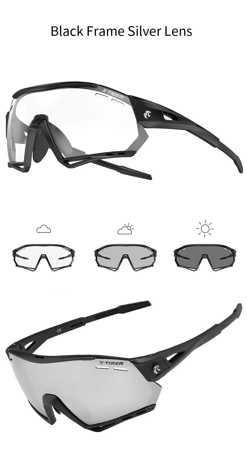 X-TIGER Cycling Glasses – 5 Lens Polarized Sports Sunglasses for Men & Women