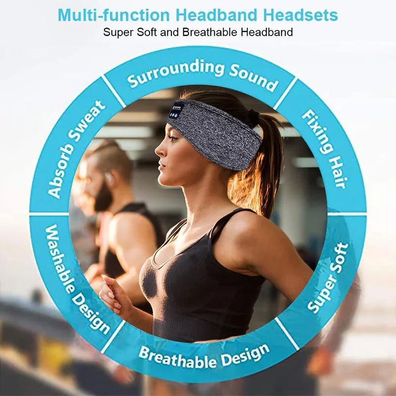 Bluetooth Sleep Headband Headphones – Wireless Music Sleep Mask for Sports, Travel & Relaxation