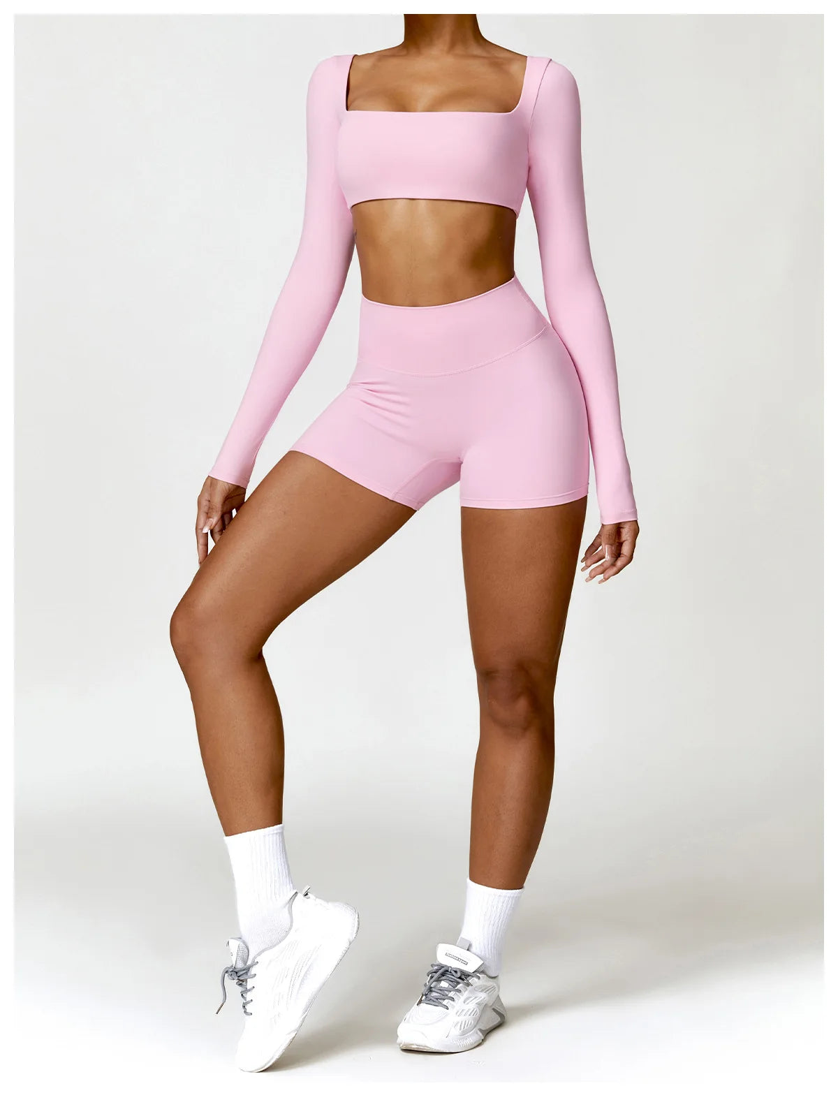 Women’s Long Sleeve Gym & Yoga Top – Breathable, Stretchy, Push-Up Fit - Champions Clubs