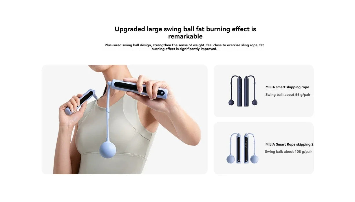 Xiaomi Mijia Smart Jump Rope 2 Bluetooth Fitness Weight Loss Exercise Counting Gravity Ball Skipping Fat Burning For Mihome APP