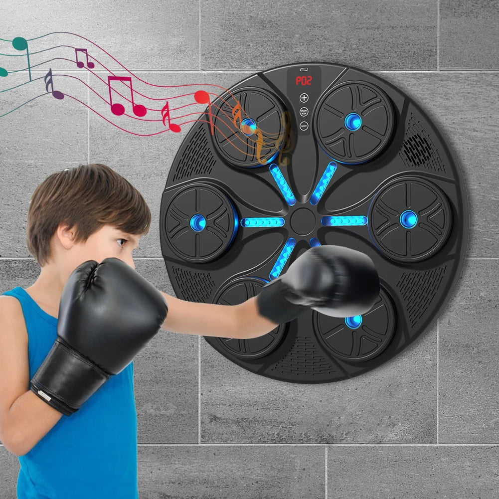 Smart Bluetooth Music Boxing Machine – Wall-Mounted Punch Trainer with Lights & Sound