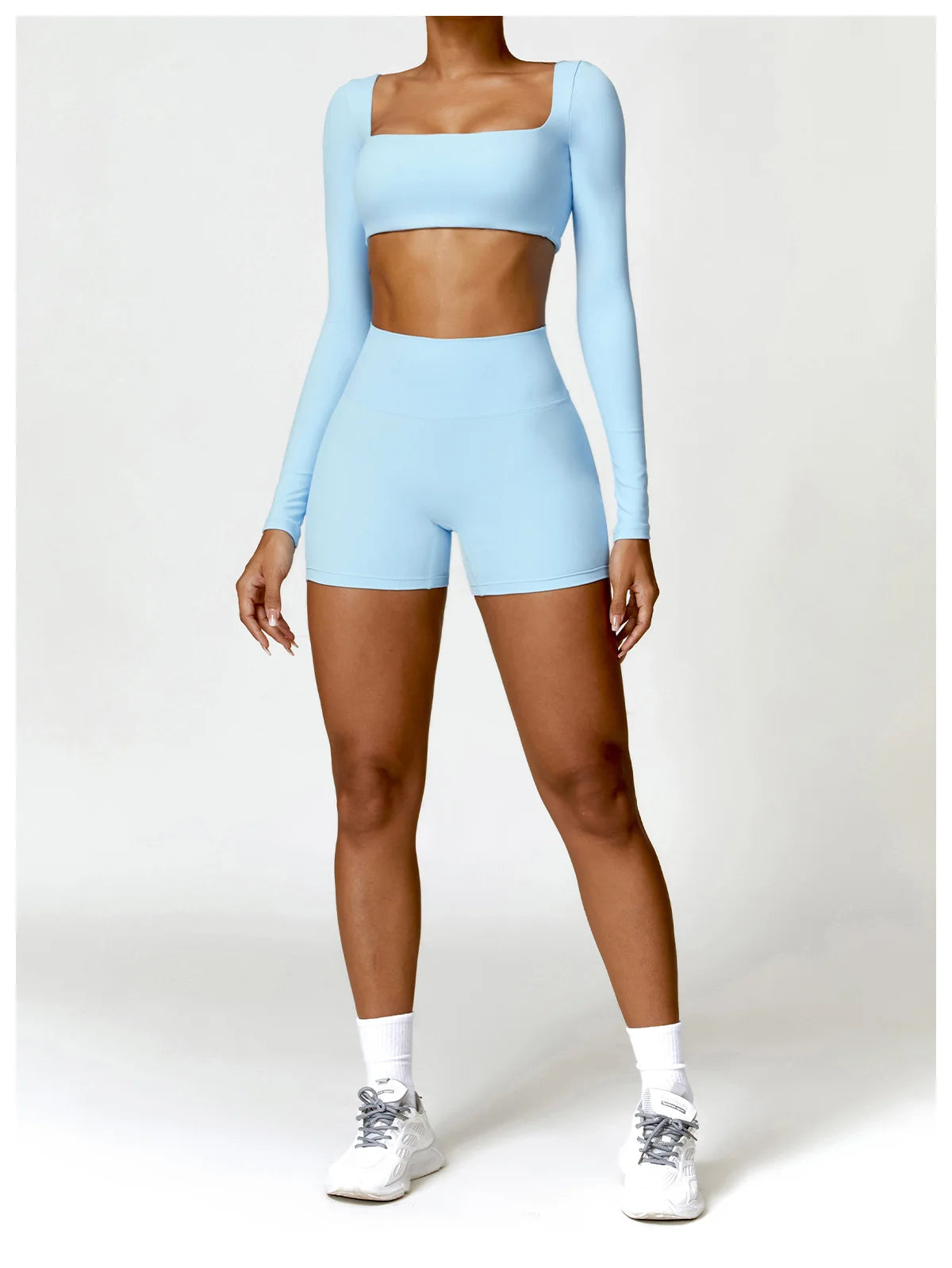 Women’s Long Sleeve Gym & Yoga Top – Breathable, Stretchy, Push-Up Fit - Champions Clubs