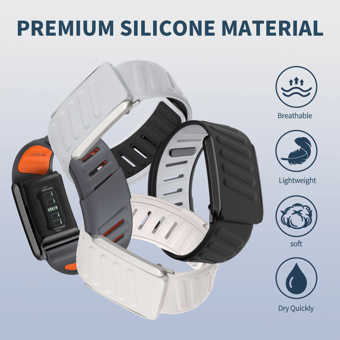 WHOOP SportFlex Wrist Band – Soft Silicone, Waterproof & Sweatproof, 4.0 Compatible