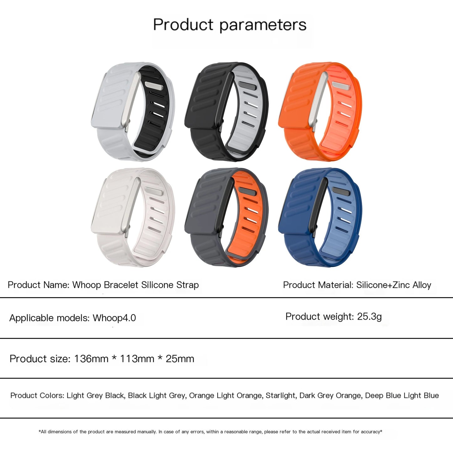 WHOOP SportFlex Wrist Band – Soft Silicone, Waterproof & Sweatproof, 4.0 Compatible