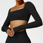 Women’s Long Sleeve Gym & Yoga Top – Breathable, Stretchy, Push-Up Fit - Champions Clubs