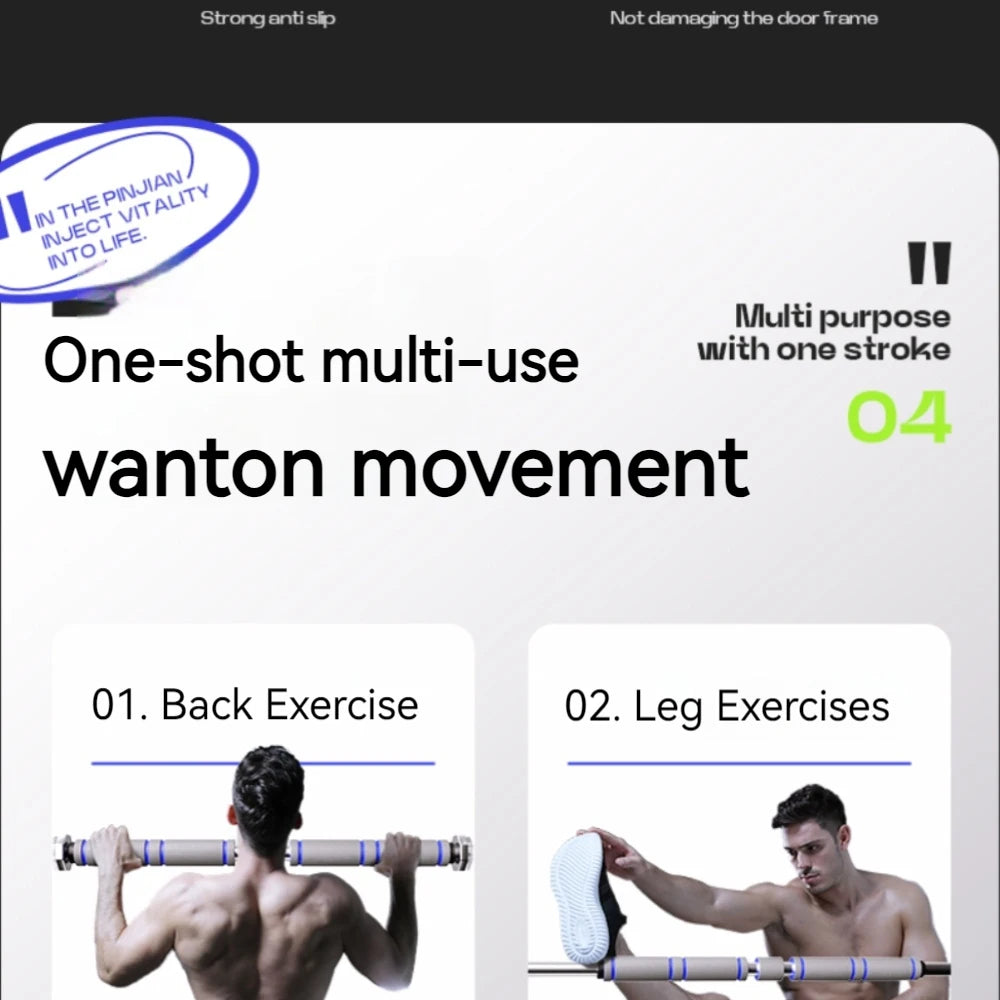 Telescopic Doorway Pull Up Bar – Adjustable Non-Slip Home Gym Fitness Equipment for Strength Training