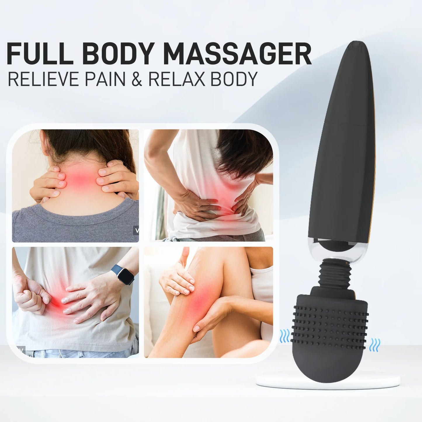 Electric Massager Stick – 8 Intensity Levels & 20 Vibration Modes for Full Body Relaxation