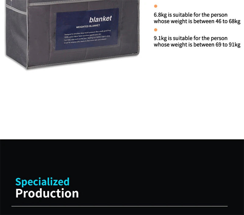 Weighted Blanket for Adults – Decompression Sleep Aid & Anxiety Relief