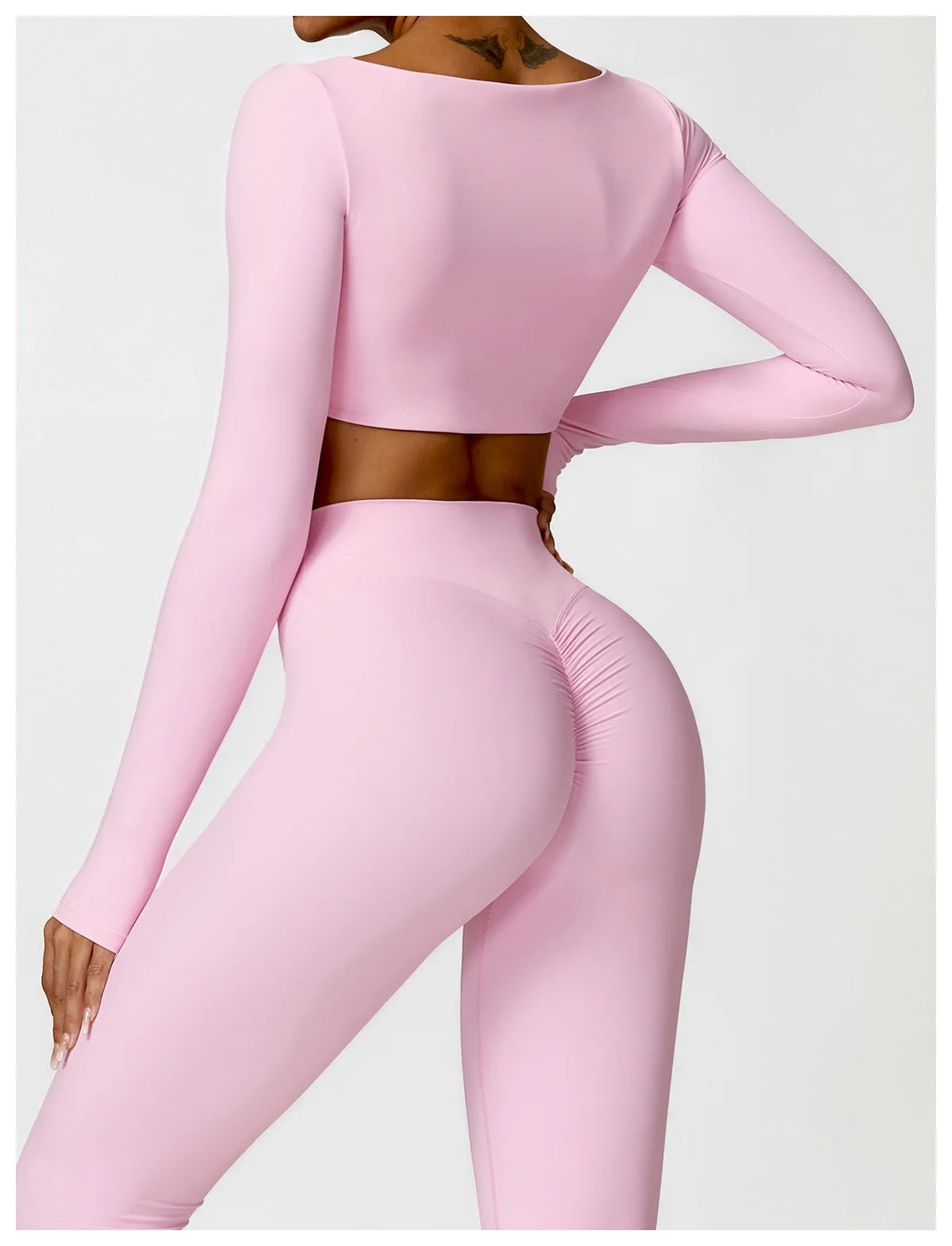 Women’s Long Sleeve Gym & Yoga Top – Breathable, Stretchy, Push-Up Fit - Champions Clubs